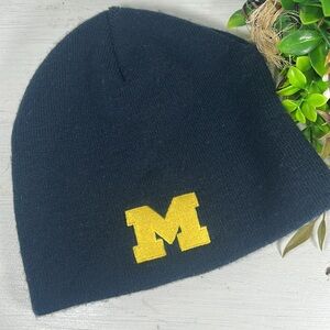 University of Michigan 2 Sided Logo M & U of M Dark Blue Embroidered Yellow Hat